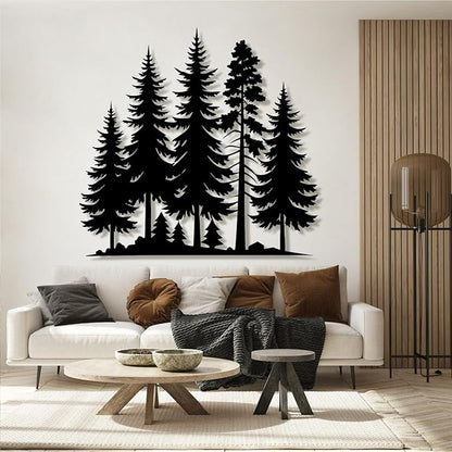 Metal Pine Tree Wall Art - Nature Decor, Wall Hanging, 24"W x 23"H / 60 x 57 cm
