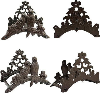 Garden Hose Holder Cast Iron Heavy Duty Water Hose Hanger, Outside Wall Mount, Solid Metal Decorative Rack/Organizer/Stand, Easy to Install, Hold Up to 50/75/100 ft (Hose holder - 2 Birds)