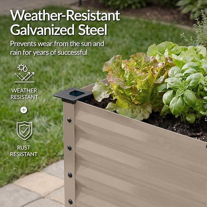 Best Choice Products 72x24x30in Non Toxic Galvanized Raised Garden Bed, Metal Elevated Planter Box, Vegetable Garden, 100% Non Toxic Materials - Taupe