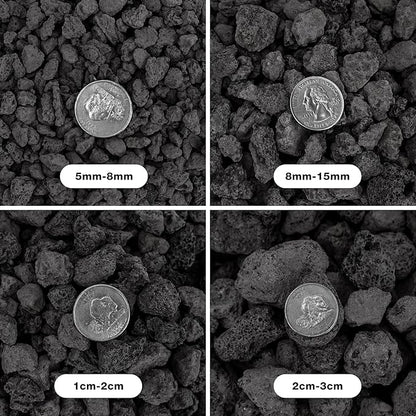 Mr. Fireglass Natural Lava Rock, 0.3"- 0.6" Small Volcanic Lava Rock for Indoor & Outdoor Fire Pits, Fireplaces, Fire Bowls & Fire Table, Decorative Garden Landscaping, Potted Plants -10 Pounds, Black