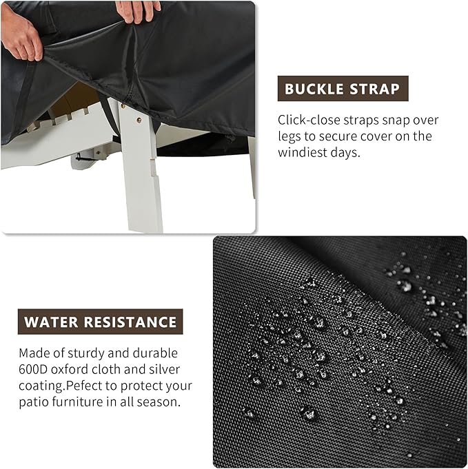 Outdoor 3-Seater Sofa Cover,Heavy Duty Patio Furniture Covers Waterproof, 76W x 33D x 32H Inches Outdoor Couch Cover Waterproof Couch Covers for Outdoor Furniture,Black