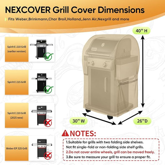 NEXCOVER Grill Cover, 30 Inch Waterproof BBQ Cover, 600D Heavy Duty Gas Grill Cover, Fade Resistant, Rip Resistant Barbecue Cover for Weber,Brinkmann, Char Broil, Holland, Jenn Air
