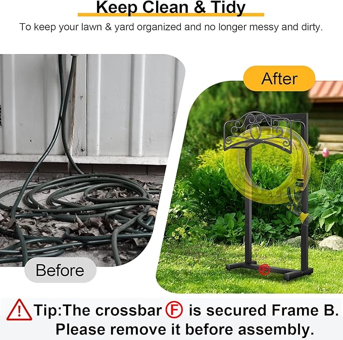 2-Pack Freestanding Hose Holder - Upgraded Heavy Duty Butterfly-Style Hose Hanger, Sturdy Hose Stand for Lawn & Yard Storage, Black