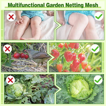 ANPHSIN Stronger Garden Mesh Netting - 10 x 33 ft PP Nanocomposite Bird Net Barrier, Mosquito Netting Screen for Outdoor Plants Vegetables Patios Balconies Terraces, Shading Rate 20% (White)
