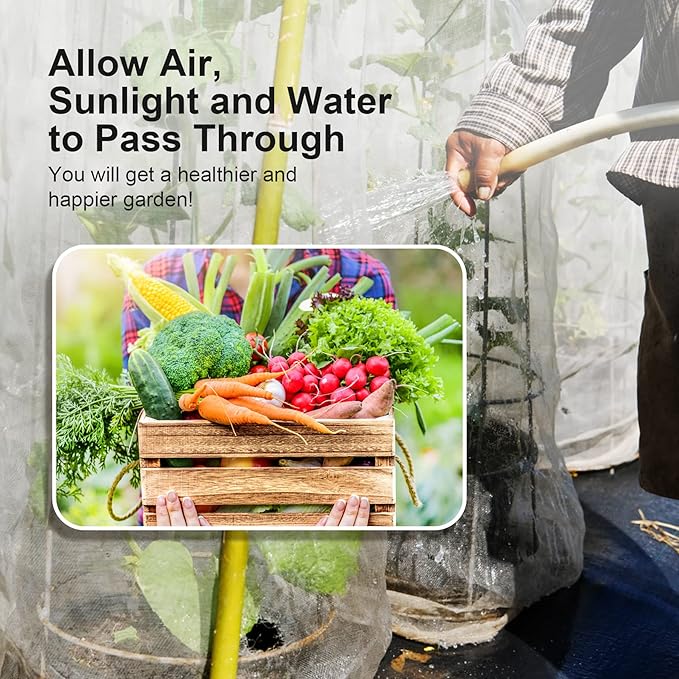 Garden Netting Pest Barrier: 10'x20' Fine Bug Netting for Garden Protection Row Cover Raised Bed Screen Mesh Greenhouse Mosquito Net, Protecting Tree Plants Vegetable Flowers Fruits