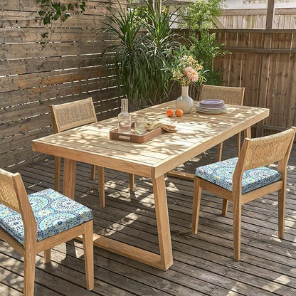 LVTXIII Outdoor Seat Cushions Set of 2 Square Corner Chair Cushions with Ties, Patio Chair Pads for Home Office and Patio Garden Furniture Decoration 18.5"x16"x2", Delancey Lagoon