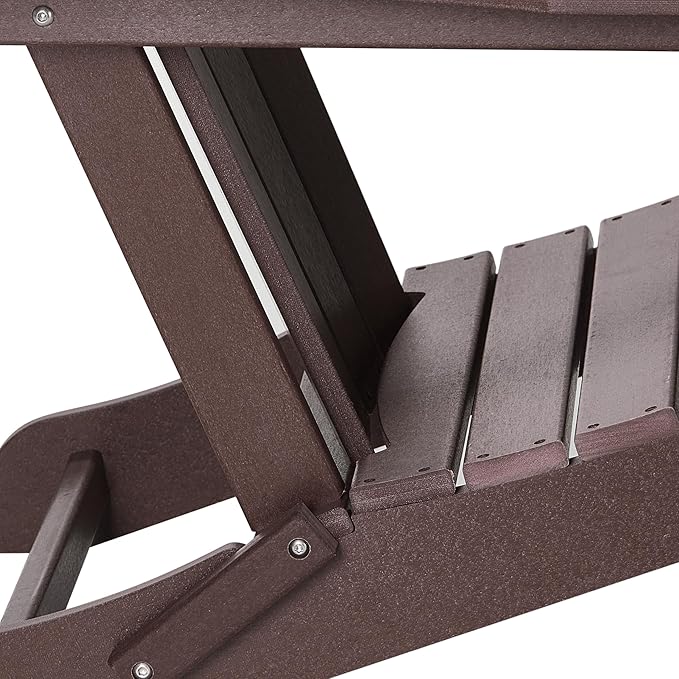 WestinTrends Malibu Malibu Outdoor Folding Poly Adirondack Chair (Set of 8), Dark Brown