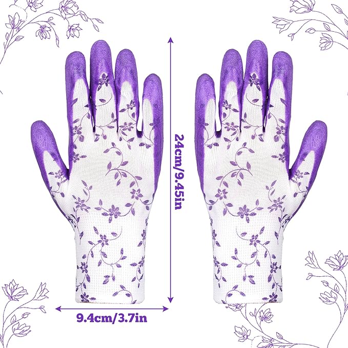 Gardening Gloves for Women Thorn Proof, Ladies Garden Gloves, Breathable Rubber Coated Yard Work Gloves