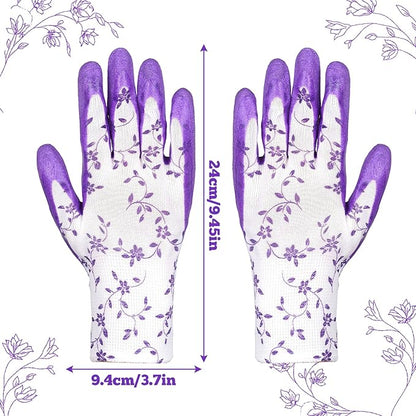 Gardening Gloves for Women Thorn Proof, Ladies Garden Gloves, Breathable Rubber Coated Yard Work Gloves