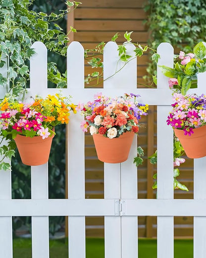 20 Packs Terracotta Pots Hanger Hooks,Sturdy Thick Stainless Steel Plant Hanger,Flower Pot Holders for Clay Pots,Wall and Fence Mounted Plant Holder,Terra Cotta Pot Hanging Holders(Side Hang,20Pack)