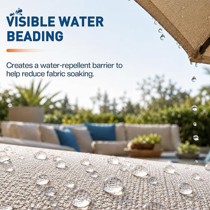 Outdoor Fabric Protector Spray: Heavy Duty Water-Repellent & UV Resistant for Patio Decor Cushions Upholstery Furniture Umbrellas - Invisible Sun and Water Shield, 12.8oz