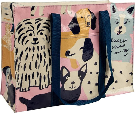 Blue Q Reusable Shoulder Tote Bag – Carry Everywhere Bag with a Hefty Zipper, Durable, Fun Design, 95% Recycled Material