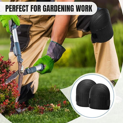 Gardening Knee Pads for Women and Men Lightweight Waterproof Foam Knee Pads for Gardening and Housework with Adjustable Hook'n'Loop Straps(Black)