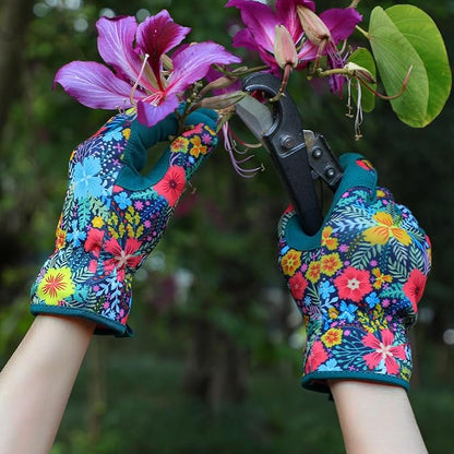 Trifabricy Gardening Gloves for Women, Breathable Leather Garden Gloves with Grip, Thorn-Proof Puncture-Resistant Work Gloves