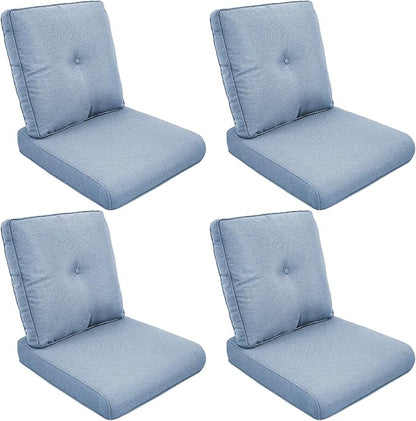 Patio Cushions for Outdoor Furniture - 22" x 25" x 4" UV Resistant Thick Foam Cushions Water Resistant Replacement Cushion for Outdoor Patio Furniture Chair/Sofa/Couch | Baby Blue | 4-Pack |