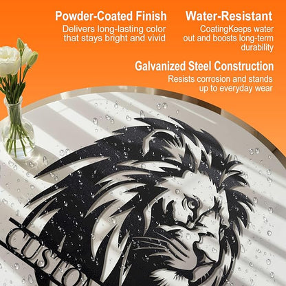 Personalized Metal Lion Name Sign – Custom Wall Art with Majestic Animal Design, Durable Outdoor & Indoor Home Decor – Unique Housewarming & Wedding Gift for Couples, Families, and Friends Style6