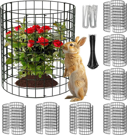 8 Packs Round Plant Protector from Animals,Metal Wire Mesh Garden Plant Cages for Outdoor Gardening Supplies, Garden Protection Rabbits Chickens Ducks for Vegetables, Flowers, Shrubs (16'' x 12'')