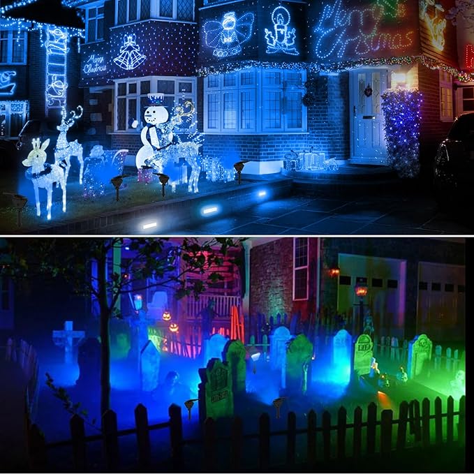 T-SUN Solar Lights Outdoor Waterproof IP65, 6Pack LED Solar Spot Lights Color Changing IP65 Waterproof Smart Auto On/Off for Outside Landscape Garden Yard Lawn Pathway Patio Driveway