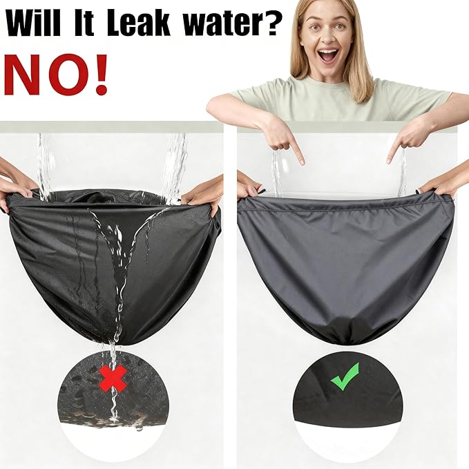 Rectangular Patio Table Cover - 600D Tough Canvas Heavy-Duty Waterproof Outdoor Dining Table and Chairs General Purpose Furniture Cover (DarkGrey, 86.6''x57.5''x27.6''-No zipper)