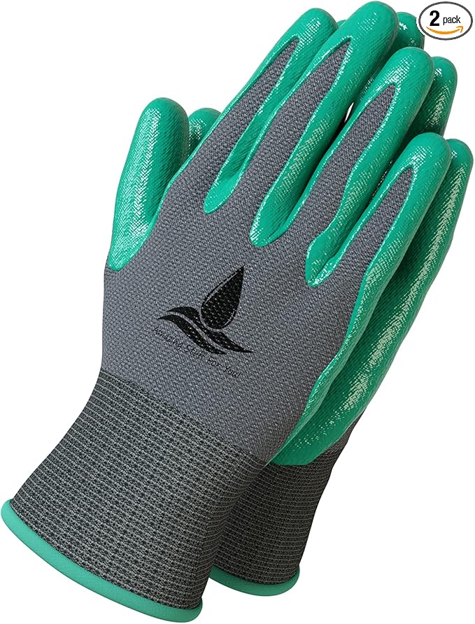 Garden Gloves Women and Men 2 pairs, Super Grippy Texture for Gardening and Work Activities - S,M,L Sizes (Small)