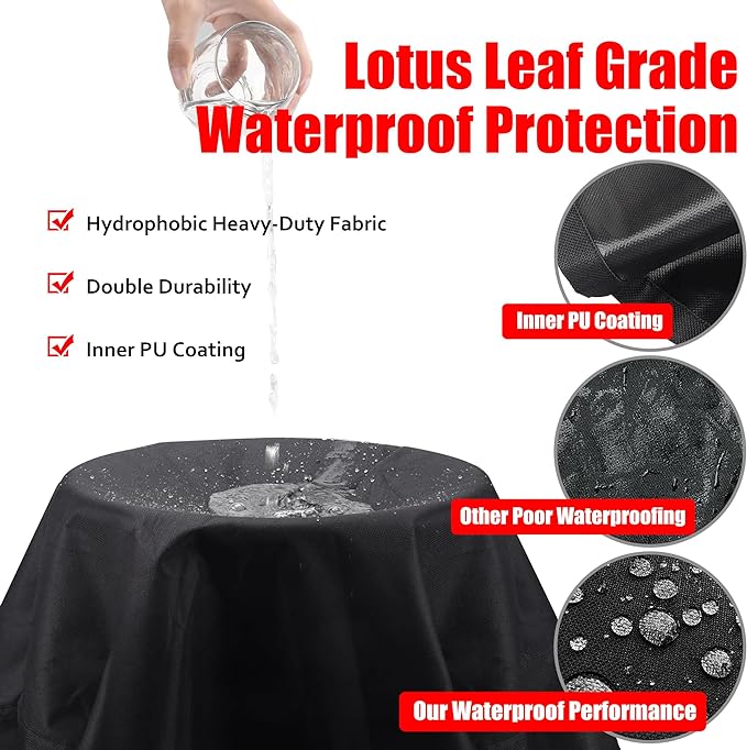 Grill Cover, 52 inch Heavy Duty BBQ Gas Grill Cover for Outdoor Grill, Waterproof, Weather Resistant, Anti-UV, Rip-Proof, Fade Resistant Barbecue Cover with Hook-and-Loop Straps for Most Grills