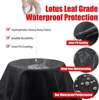 Grill Cover, 52 inch Heavy Duty BBQ Gas Grill Cover for Outdoor Grill, Waterproof, Weather Resistant, Anti-UV, Rip-Proof, Fade Resistant Barbecue Cover with Hook-and-Loop Straps for Most Grills