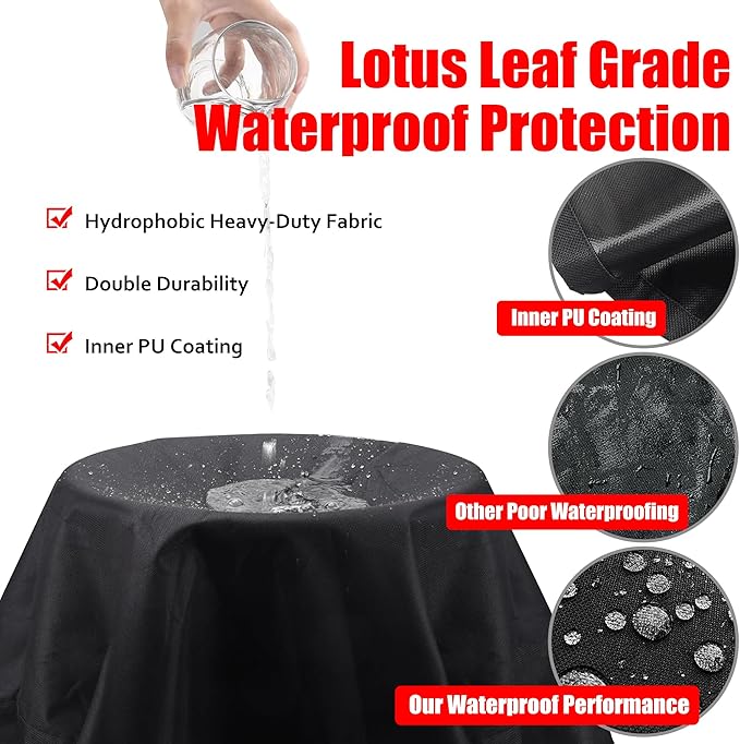 Grill Cover, 65 inch Heavy Duty BBQ Gas Grill Cover for Outdoor Grill, Waterproof, Weather Resistant, Anti-UV, Rip-Proof, Fade Resistant Barbecue Cover with Hook-and-Loop Straps for Most Grills