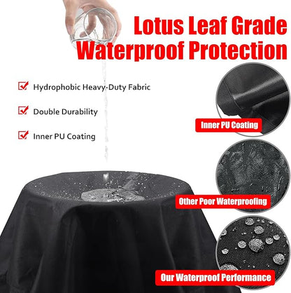 Grill Cover, 65 inch Heavy Duty BBQ Gas Grill Cover for Outdoor Grill, Waterproof, Weather Resistant, Anti-UV, Rip-Proof, Fade Resistant Barbecue Cover with Hook-and-Loop Straps for Most Grills