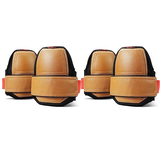 Leather Knee Pads, One Strap Non-slip Knee Pads, Machine Washable, Durable,Large Size