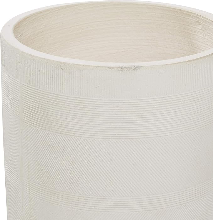 Deco 79 Magnesium Oxide Indoor Outdoor Large Pot with Wood Legs, Set of 2 Planters 16", 13"H, White