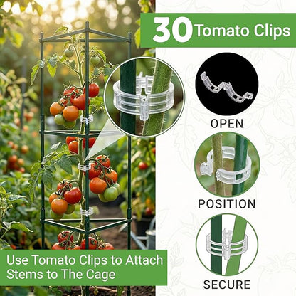 Tomato Cage - Large Trellis Stakes and Plant Support Structures for Vegetables and Climbing Plants - Tall Tomato Cages for Garden, Pots, Raised Garden Bed Outdoor Supplies (3 Pack - Up to 48")