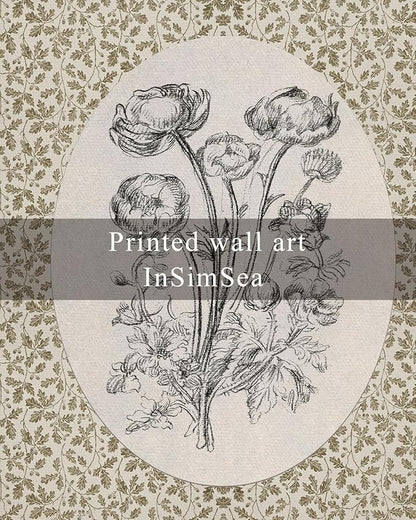InSimSea Framed Canvas Prints Art Vintage Decor, Classical Neutral Floral Painting, Rustic Cottage Roses Flower Wall Art for Living Room Bedroom Home Bathroom Shelf Decor, 8x10inch