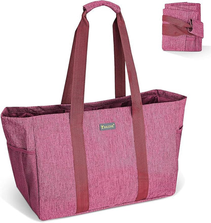 BALEINE Soft 9 Gallon Extra Large Utility Tote, Foldable Reusable Storage Bag (Berry Pink)