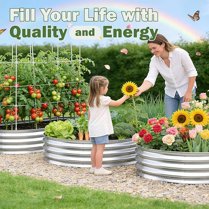 Galvanized Raised Garden Bed Outdoor, 6x3x1ft(2 Pack) Metal Heavy Duty Planter Boxes for Gardening, Easy Assemble Large Oval Plant Container Kit for Vegetables, Flowers, Fruits, Silver