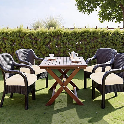 MTMR Outdoor Chair Cushions Set of 2, 19x19 Waterproof Wicker Seat Cushions for Patio Furniture, Thick Tufted Outdoor Replacement Furniture Pad for Porch Lawn Wicker Desk Dining Rocking Chair, Cream