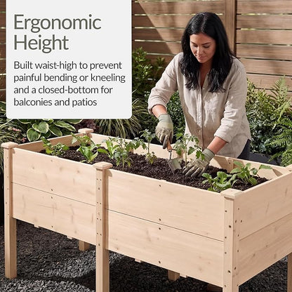 Best Choice Products 72" x 24" x 30" Raised Garden Bed with Extra Deep 16" Depth, Elevated Wood Planter Box Stand for Backyard, Patio, Balcony, Natural Fir Wood - Natural