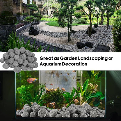 Skyflame 15 Pounds Lava Rock Pebbles, Natural Tumbled Lava Stones for Indoor Outdoor Fire Pit/Fireplaces/Garden Landscaping Decoration/Cultivation of Potted Plants, 1-2 Inch Size