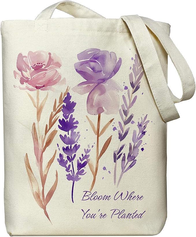 itgowisa Canvas Tote Bag for Women, Tote Bag with Zipper Inner Pocket, Zippered Canvas Bag for Shopping Work Grocery Everyday