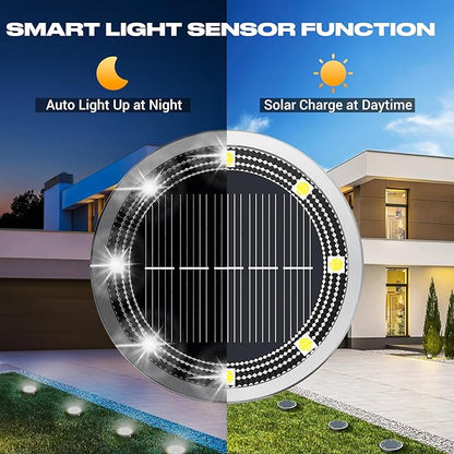 Peasur Solar Lights Outdoor Waterproof, 12 Pack Solar Lights for Outside, Anti-Rust, Solar Garden Lights Landscape Lighting for Pathway Yard Lawn Walkway Driveway, Cool White
