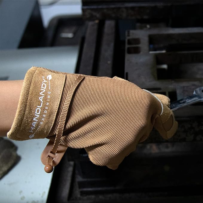 HANDLANDY Women Safety Work Gloves Utility Touch Screen Working Grip Glove for Yardwork Gardening Breathable Mechanic Gloves