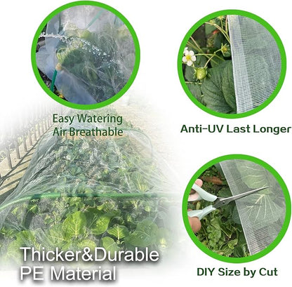 Garden Netting Ultra Fine 8x10Ft, Plant Covers, Barrier Mesh for Plant Vegetables Fruit Flower Tree, Row Cover Raised Bed Protection Net, Bird Screen