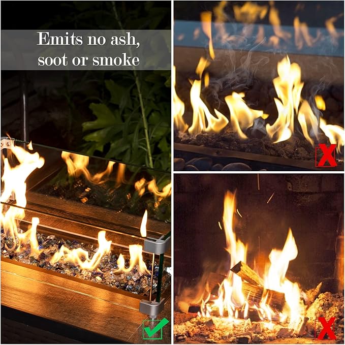 GASPRO 10 lbs Fire Glass for Propane Fire Pit, 1/2-Inch Reflective Fireplace Glass Rocks for Fire Pit Table, Blend of Cobalt Blue, Caribbean Blue and Platinum
