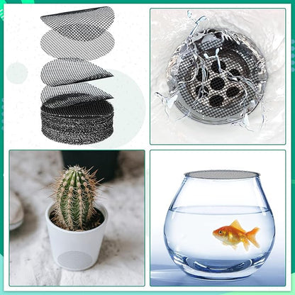 Shappy 200 Pieces Round Mesh for Plant Pot Gardening Pad Plant Mesh Pad Bonsai Flower Drainage Hole Screens Bonsai Pot Bottom Mat for Garden Prevent Soil Loss Anti
