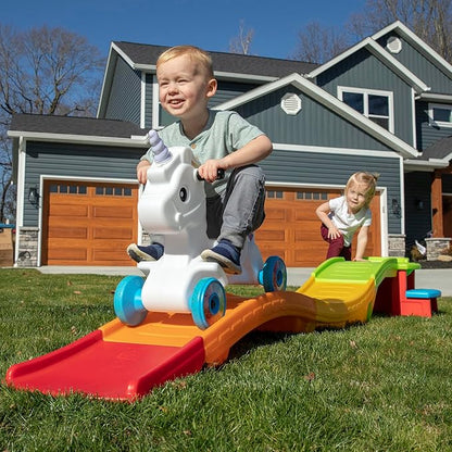 Step2 Unicorn Up & Down Roller Coaster Kids Ride On Toy, Push Car, Indoor/Outdoor Playset, Made of Durable Plastic, Max Weight 50 lbs., For Toddlers 2-5 Years Old, Multicolor