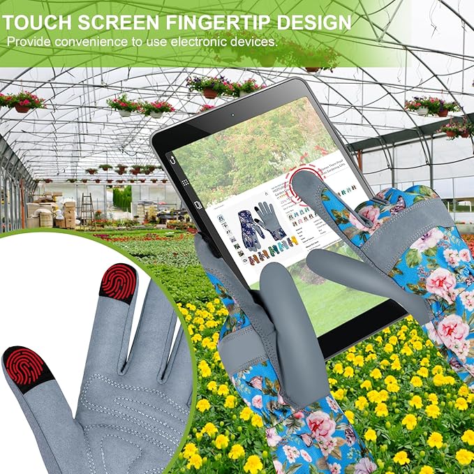 Long Gardening Gloves for Women Thorn Proof Leather Garden Gloves Breathable Working Gloves for Women Yard Outdoor