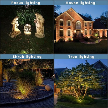 Gardencoin Solid Brass Outdoor Landscape Spotlight, 12V Low Voltage LED Spot Light Waterproof for Garden and Yard Uplighting, Bronze Heavy Duty Accent Lighting Fixture with 2700K MR16 Bulb, Single