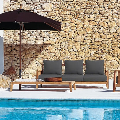 Sundale Outdoor Olefin Deep Seat Cushion Set of 2, Patio Chair Cushion and Pillow, Water-Resistant Sectional Sofa Pad with Straps Dark Gray, 24 x 24 x 4 Inches