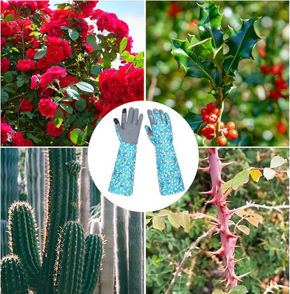 Long Gardening Gloves for Women Thorn Proof Leather Garden Gloves Breathable Working Gloves for Women Yard Outdoor