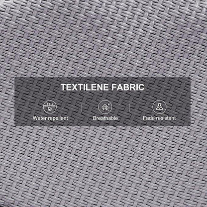 PURPLE LEAF Patio Chaise Lounge Set 4 Pieces Aluminum Outdoor Lounge Chairs with Wheels Textilene Sunbathing Recliner Light Gray