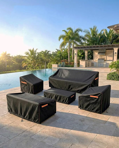 Outdoor Waterproof Patio Chair Covers, Heavy Duty oxford coating Weather Resistant Patio Furniture Covers 600D 35W x 37D x 36H inches 2-Pack, Black